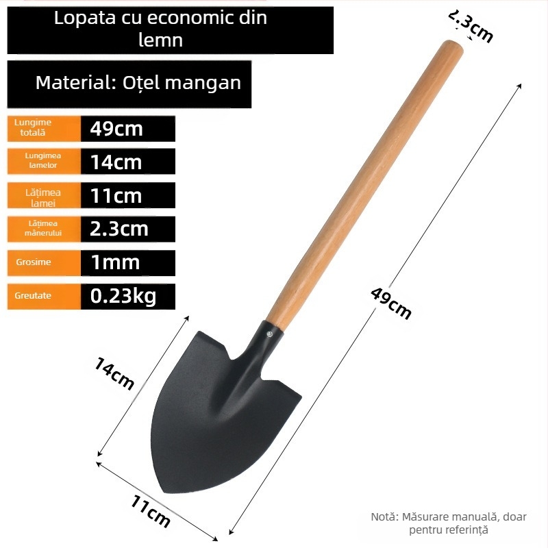 Lopată de săpat pentru grădină în aer liber, din oțel mangan, Autonomy, unealtă agricolă
