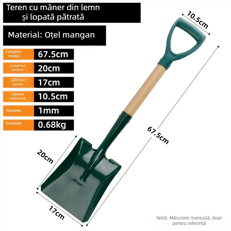 Lopată de săpat pentru grădină în aer liber, din oțel mangan, Autonomy, unealtă agricolă