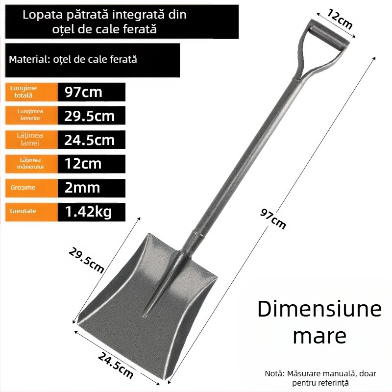 Lopată de săpat pentru grădină în aer liber, din oțel mangan, Autonomy, unealtă agricolă