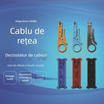 Unealtă multifuncțională de dezizolare și tăiere a cablurilor pentru cabluri coaxiale, de rețea, video și telefonice