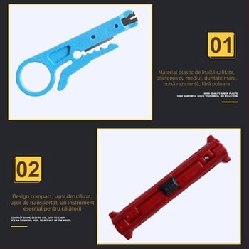 Unealtă multifuncțională de dezizolare și tăiere a cablurilor pentru cabluri coaxiale, de rețea, video și telefonice