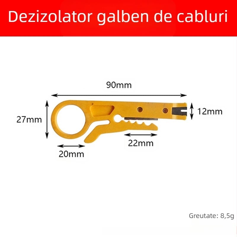 Unealtă multifuncțională de dezizolare și tăiere a cablurilor pentru cabluri coaxiale, de rețea, video și telefonice
