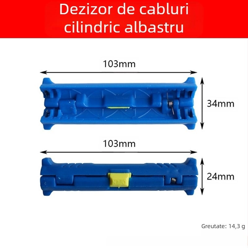 Unealtă multifuncțională de dezizolare și tăiere a cablurilor pentru cabluri coaxiale, de rețea, video și telefonice