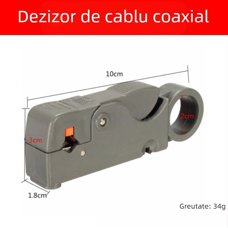 Unealtă multifuncțională de dezizolare și tăiere a cablurilor pentru cabluri coaxiale, de rețea, video și telefonice