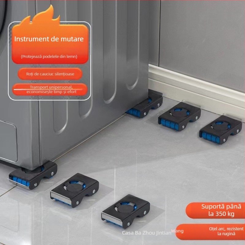 Cărucior mobil din oțel inoxidabil pentru living, bucătărie și baie — cu sarcină mare, fără montaj