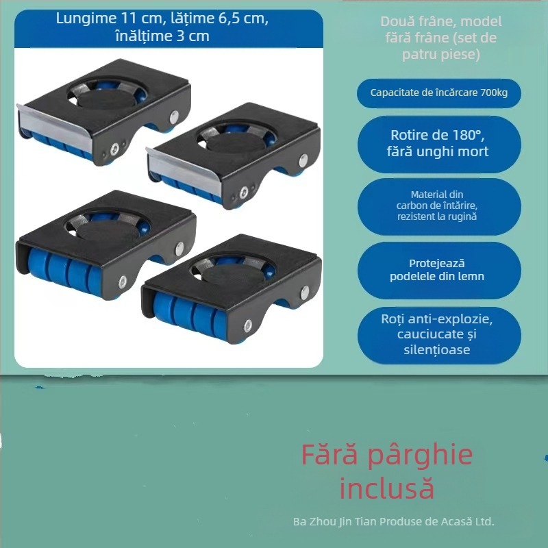 Cărucior mobil din oțel inoxidabil pentru living, bucătărie și baie — cu sarcină mare, fără montaj