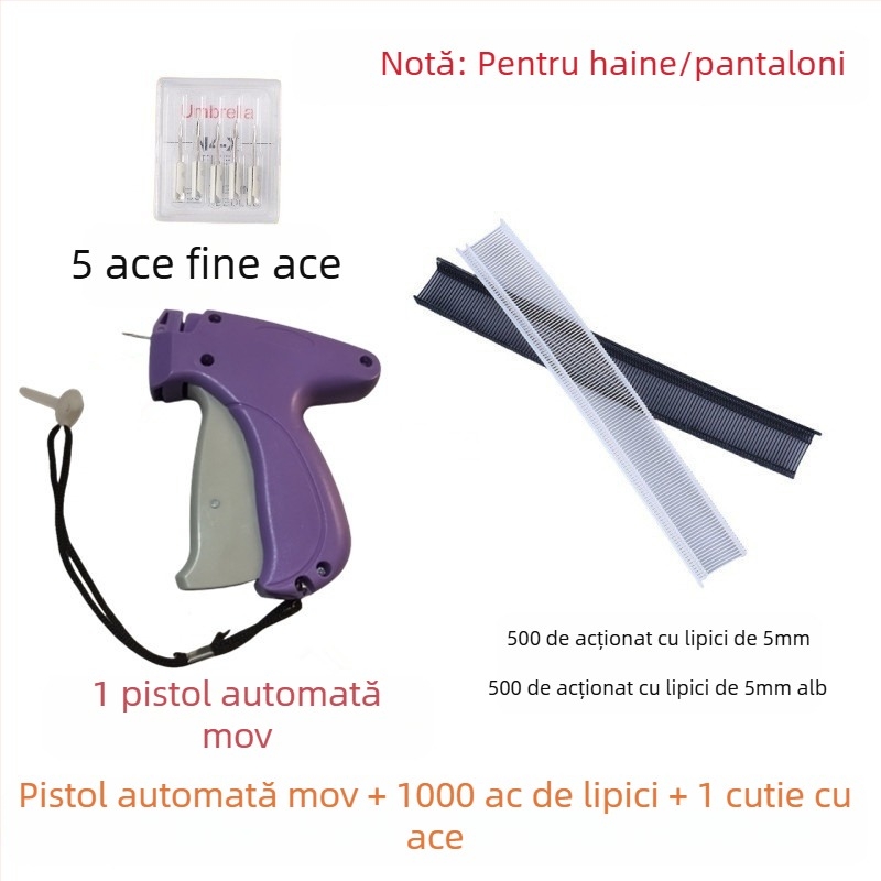 Instrument de injecție etichetă cu ac fin pentru haine și prosoape, plastic, design minimalist modern, fără personalizare, fără logo