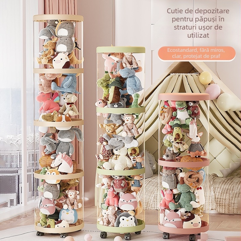 Baril de depozitare pentru jucării din pluș, plastic, pentru jucării, dormitor, stil creativ, greutate 0,685–1,433 kg