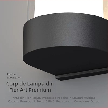 Lampa de perete exterior, design Nordic minimalist pentru coridoare, carcasă ABS, fără reglaj, timp de rulare peste 36 de ore