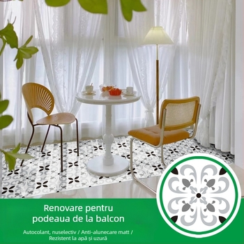 Decaluri autocolante pentru podea cu model Baroc, grosime 0,8 mm, antiderapante, potrivite pentru sufragerie, dormitor, hol și spații sportive