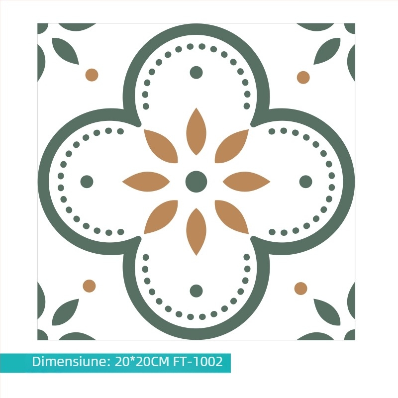 Decaluri autocolante pentru podea cu model Baroc, grosime 0,8 mm, antiderapante, potrivite pentru sufragerie, dormitor, hol și spații sportive