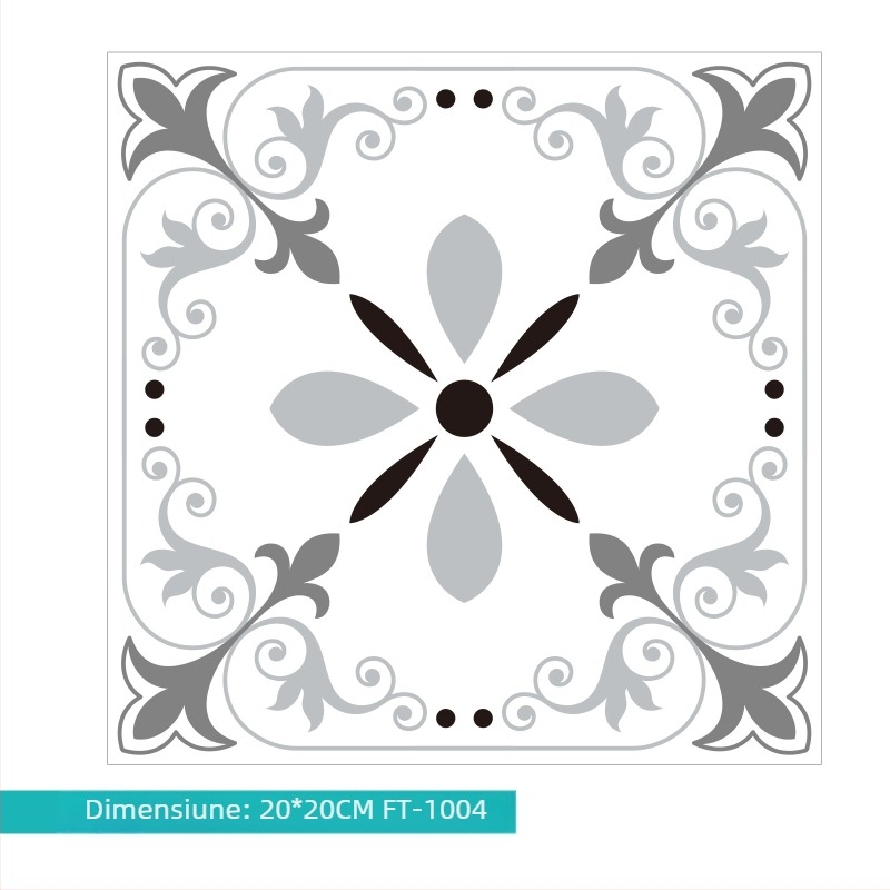 Decaluri autocolante pentru podea cu model Baroc, grosime 0,8 mm, antiderapante, potrivite pentru sufragerie, dormitor, hol și spații sportive