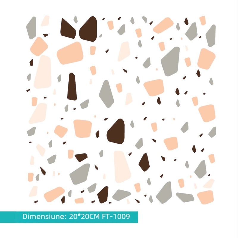 Decaluri autocolante pentru podea cu model Baroc, grosime 0,8 mm, antiderapante, potrivite pentru sufragerie, dormitor, hol și spații sportive