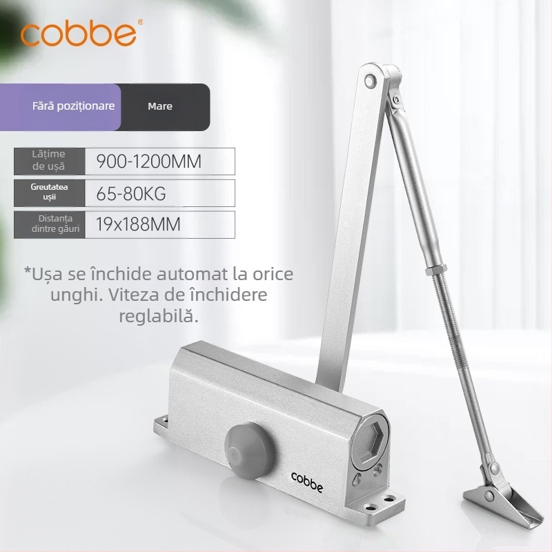 Închizător de uși automat cu amortizor hidraulic | Aluminiu turnat | Model CL-BMQ01 | Brand Cobbe/Cabe | Design modern minimalist | Uz casnic