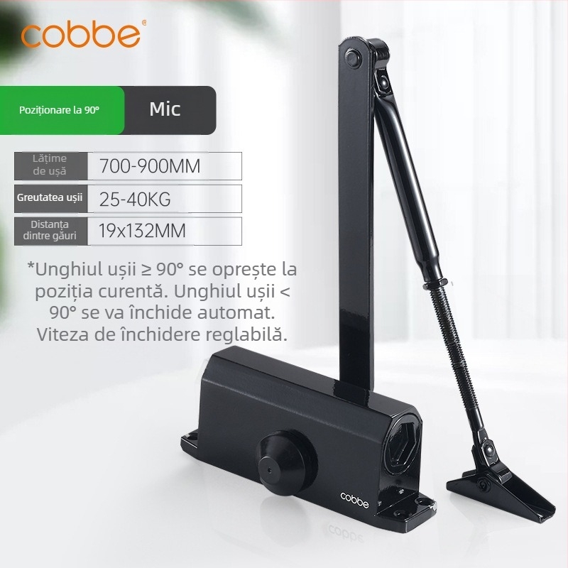 Închizător de uși automat cu amortizor hidraulic | Aluminiu turnat | Model CL-BMQ01 | Brand Cobbe/Cabe | Design modern minimalist | Uz casnic