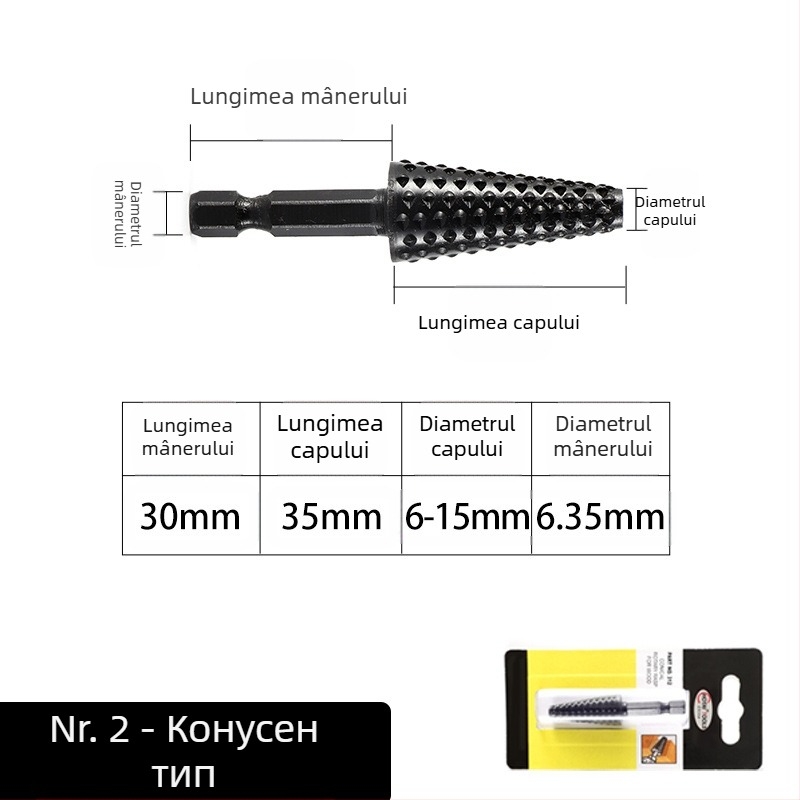 Fișier rotativ cu ax hexagonal pentru tâmplărie și sculptură în rădăni – oțel 45#, potrivit pentru lemn, metal moale și plastic, prelucrare personalizabilă, cap de șlefuire electric în set