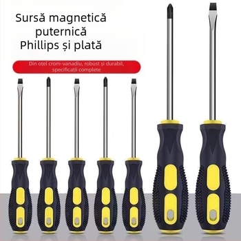 Șurubelniță cu cap încrucișat, magnetică și izolată, din oțel Cr-V crom-vanadiu, cu mâner PP+ABS