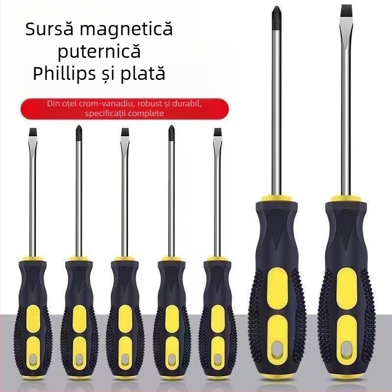 Șurubelniță cu cap încrucișat, magnetică și izolată, din oțel Cr-V crom-vanadiu, cu mâner PP+ABS
