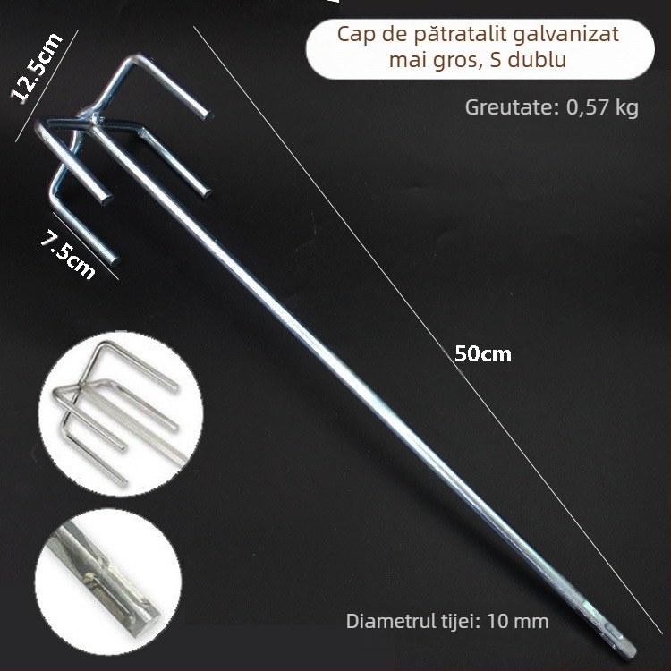 Cap de amestec pentru ciocan rotopercutor, vârf pătrat, palete duble pentru vopsea, construcție metalică
