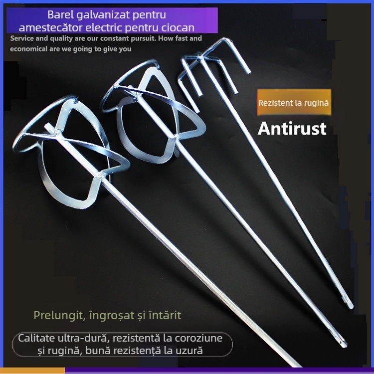 Cap de amestec pentru ciocan rotopercutor, vârf pătrat, palete duble pentru vopsea, construcție metalică