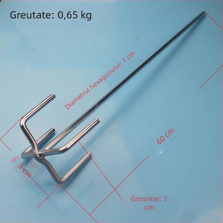 Cap de amestec pentru ciocan rotopercutor, vârf pătrat, palete duble pentru vopsea, construcție metalică