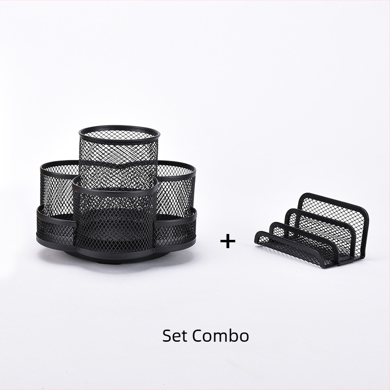 Suport metal pentru pix rotativ, formă circulară, model 02, rotație de 360°, imprimare logo disponibil