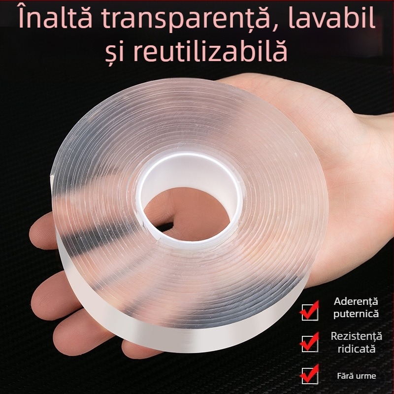 Bandă nano dublu-adezivă — Brand JIUMO; Material: acrilic; Montare: lipire; Lansare pe piață: 2023; Categorie produs: cârlig cu ventuză