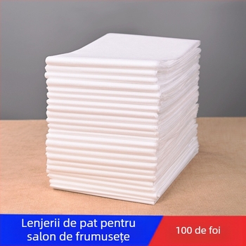 100 cearșafuri de pat de unică folosință, din material nețesut, îngroșate, pentru saloane de înfrumusețare, masaj și hoteluri