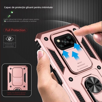 Husă POCO X3 – Două în unu, Design original; Material TPU+PC; Proces: Turnare prin injecție; Funcții: Suport/Bracket, Atracție magnetică, Protecție împotriva căderilor; Compatibil cu POCO X3