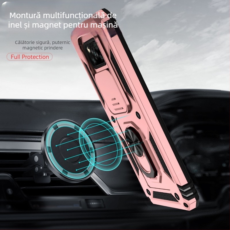 Husă POCO X3 – Două în unu, Design original; Material TPU+PC; Proces: Turnare prin injecție; Funcții: Suport/Bracket, Atracție magnetică, Protecție împotriva căderilor; Compatibil cu POCO X3
