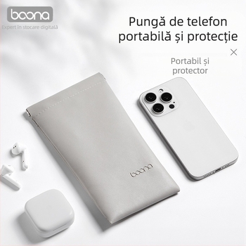 Geantă de protecție pentru telefonul mobil, PU cu relief, închidere automată cu șnur, capacitate 2 kg, model G005, ambalaj pentru electronice 3C