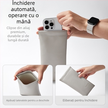 Geantă de protecție pentru telefonul mobil, PU cu relief, închidere automată cu șnur, capacitate 2 kg, model G005, ambalaj pentru electronice 3C