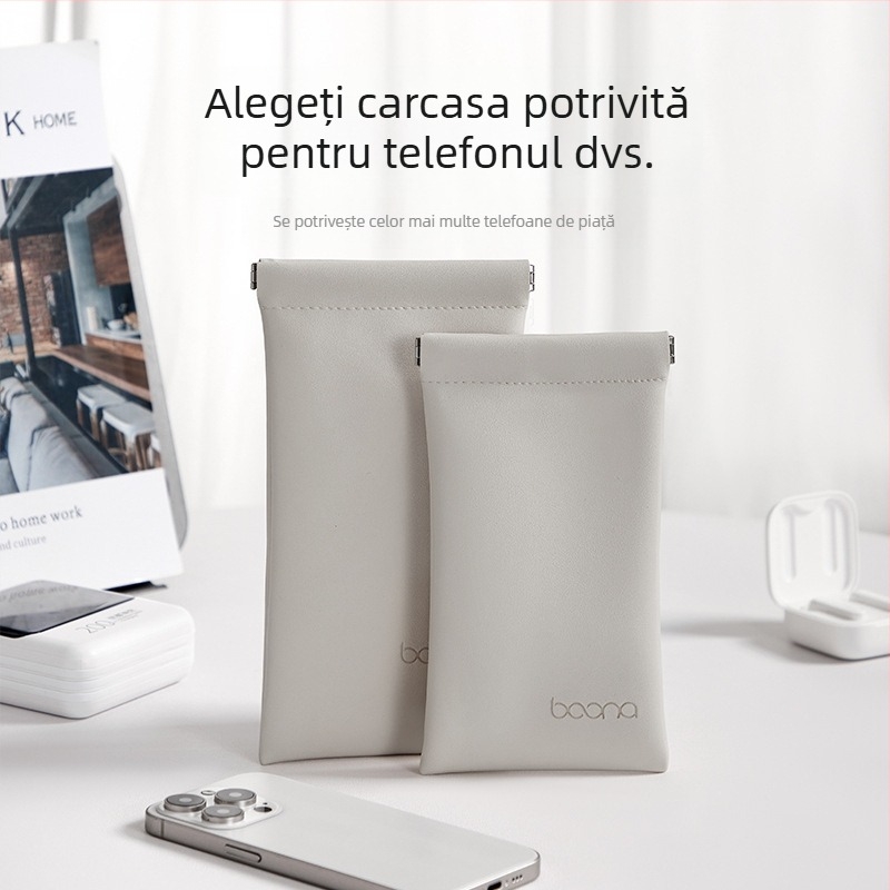 Geantă de protecție pentru telefonul mobil, PU cu relief, închidere automată cu șnur, capacitate 2 kg, model G005, ambalaj pentru electronice 3C