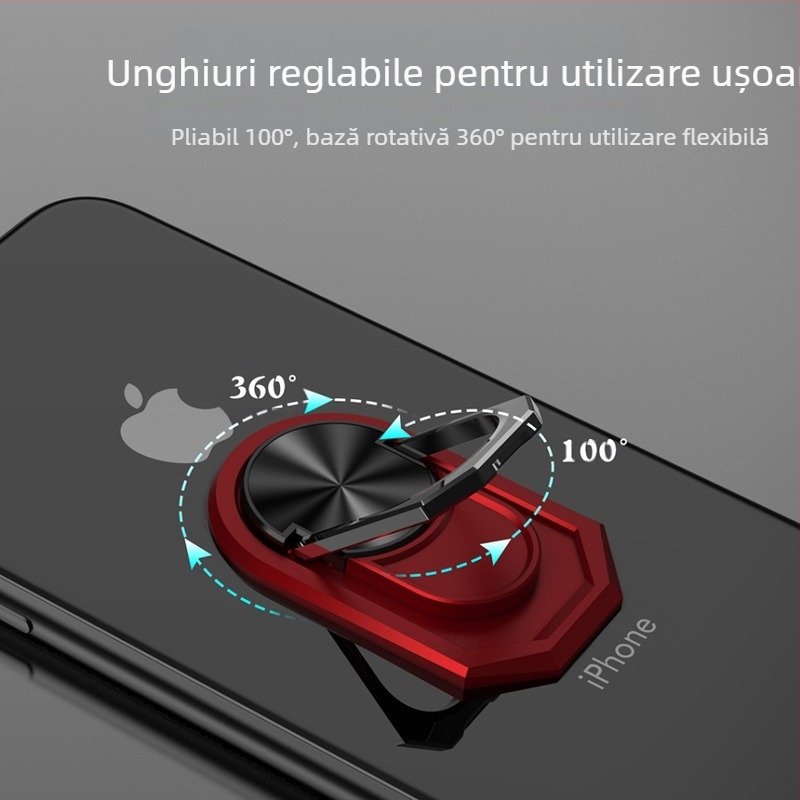 Yi Simi suport universal pentru telefon auto cu suport inelar, construcție din fier și plastic, turnare prin injecție, compatibil cu toate modelele de telefoane