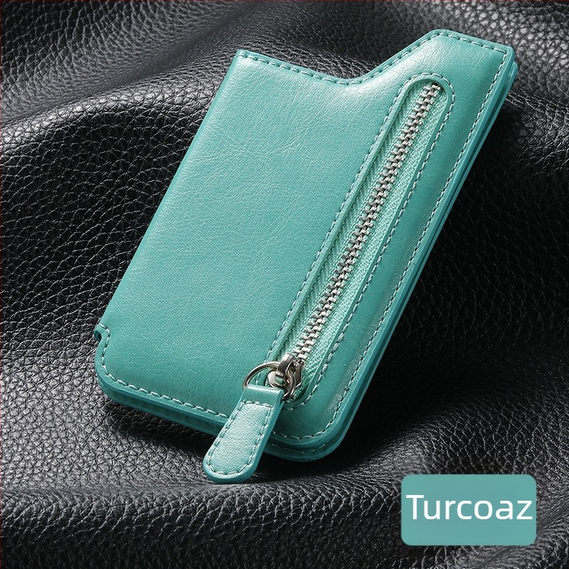 Portcarduri multifunctional din PU, cu suport magnetic pentru mașină, buzunar pentru monede și compartimente extinse pentru carduri