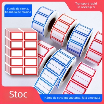 Etichete autoadezive scrise de mână pe rolă, hârtie pentru scris, personalizabile, 10 etichete pe pagină