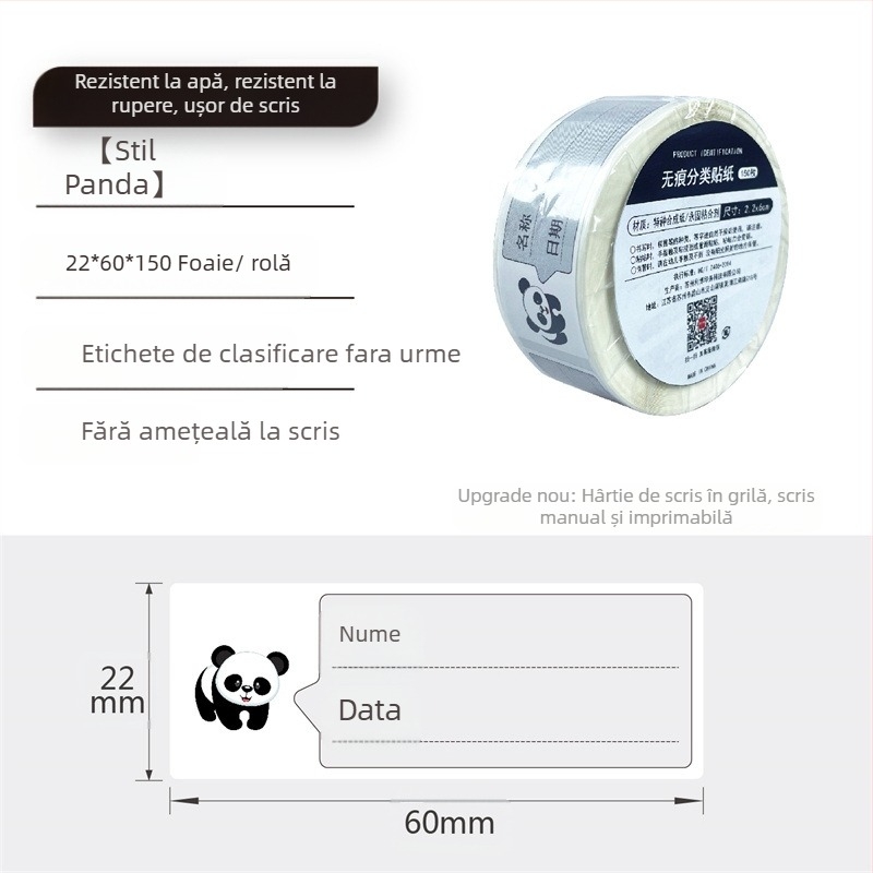 Etichete autoadezive scrise de mână pe rolă, hârtie pentru scris, personalizabile, 10 etichete pe pagină