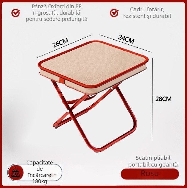 Scaun pliabil - oțel carbon, dimensiuni 28×23×26 cm, marcă Foreign man, portabil pentru camping și pescuit.