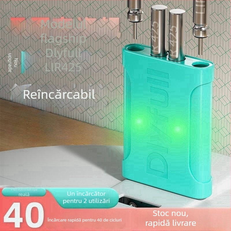 Danny Fu Baterie LIR425 Reîncărcabilă și Set de Încărcător pentru Noapte de Pescuit cu Plută Electronic Luminoasă
