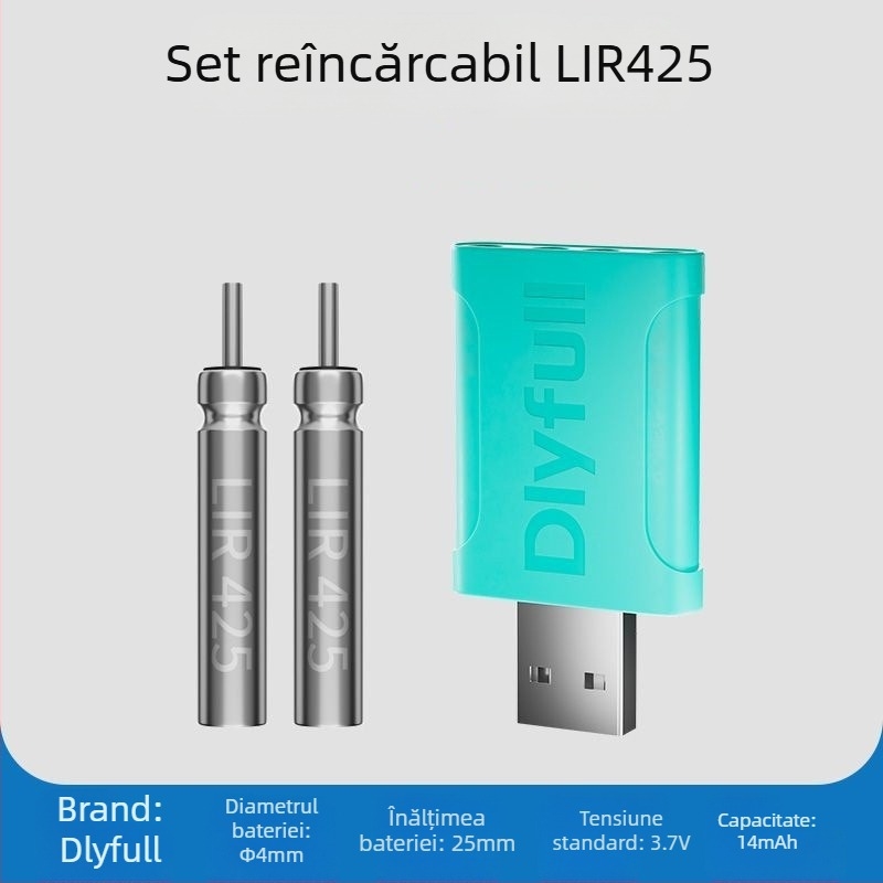Danny Fu Baterie LIR425 Reîncărcabilă și Set de Încărcător pentru Noapte de Pescuit cu Plută Electronic Luminoasă