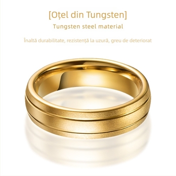 Inel wolfram, finis mat, geometric unisex, versiune coreeană, cuplu de verighete