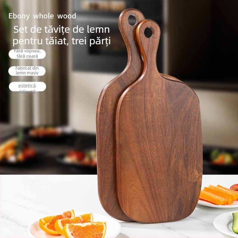 Placă de tăiat cu mâner din lemn — stil antic, vintage, pentru uz casnic, lansare 2025