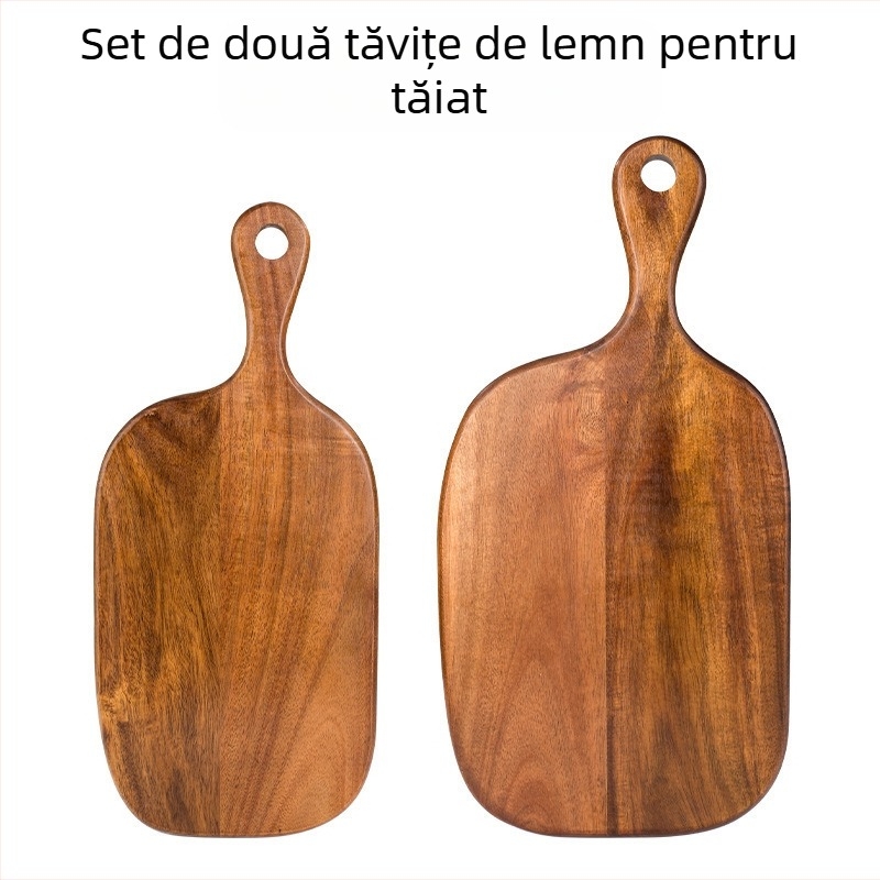 Placă de tăiat cu mâner din lemn — stil antic, vintage, pentru uz casnic, lansare 2025