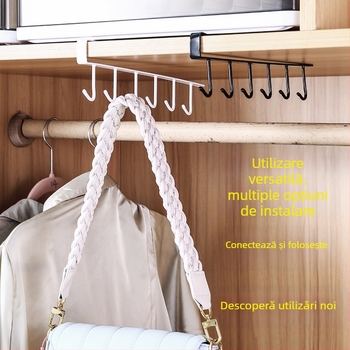 Cârlig de bucătărie sub dulap, fără găuri, pentru tacâmuri, prosoape și căni