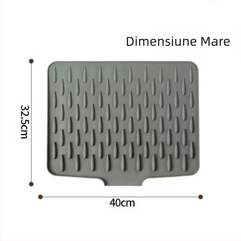 Covoraș de bucătărie anti-alunecare, din silicon, cu drenaj, rezistent la căldură, grosime îngroșată