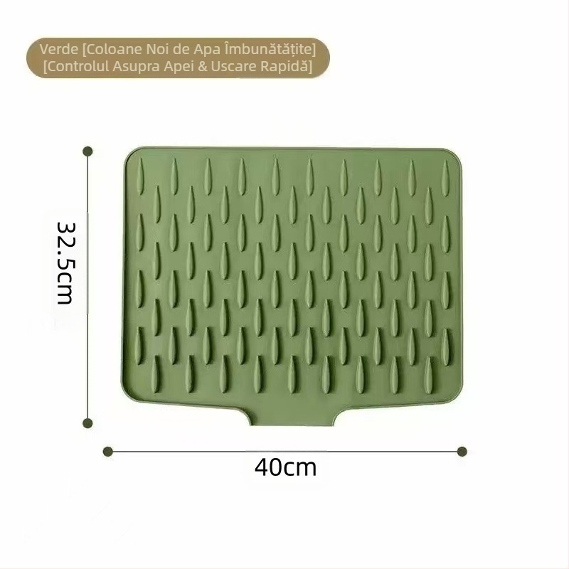 Covoraș de bucătărie anti-alunecare, din silicon, cu drenaj, rezistent la căldură, grosime îngroșată