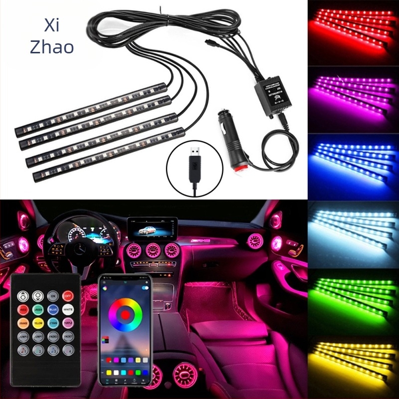 Bar de iluminat ambiental pentru podea auto, tub LED transparent, model fwd-01, 12V, 5W