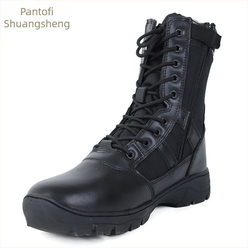 Cizme tactice unisex pentru adulți – impermeabile, respirante, antiaderente și rezistente la uzură; material din poliester; pentru adulți; potrivite pentru alergare, fitness, tir și activități în aer liber