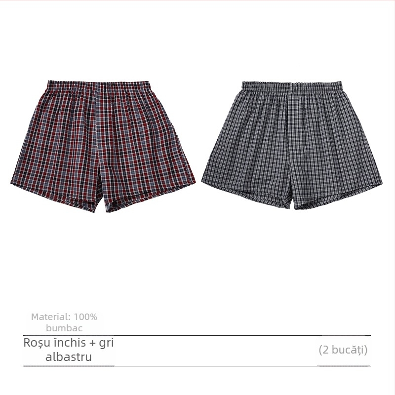 Boxeri bărbați din bumbac, talie medie, căptușeală între picioare din bumbac peste 95%, pentru primăvară