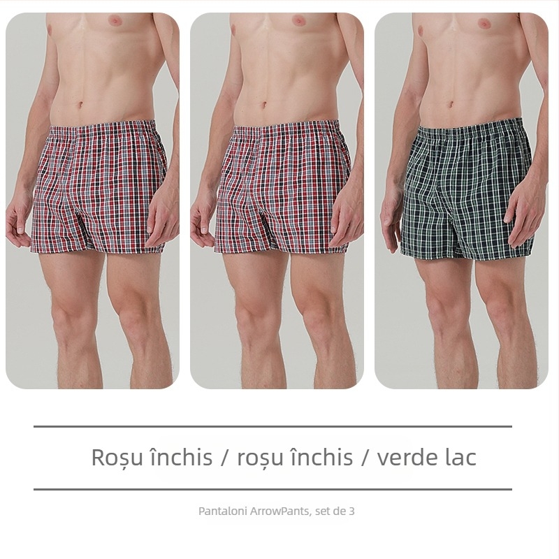 Boxeri bărbați din bumbac, talie medie, căptușeală între picioare din bumbac peste 95%, pentru primăvară